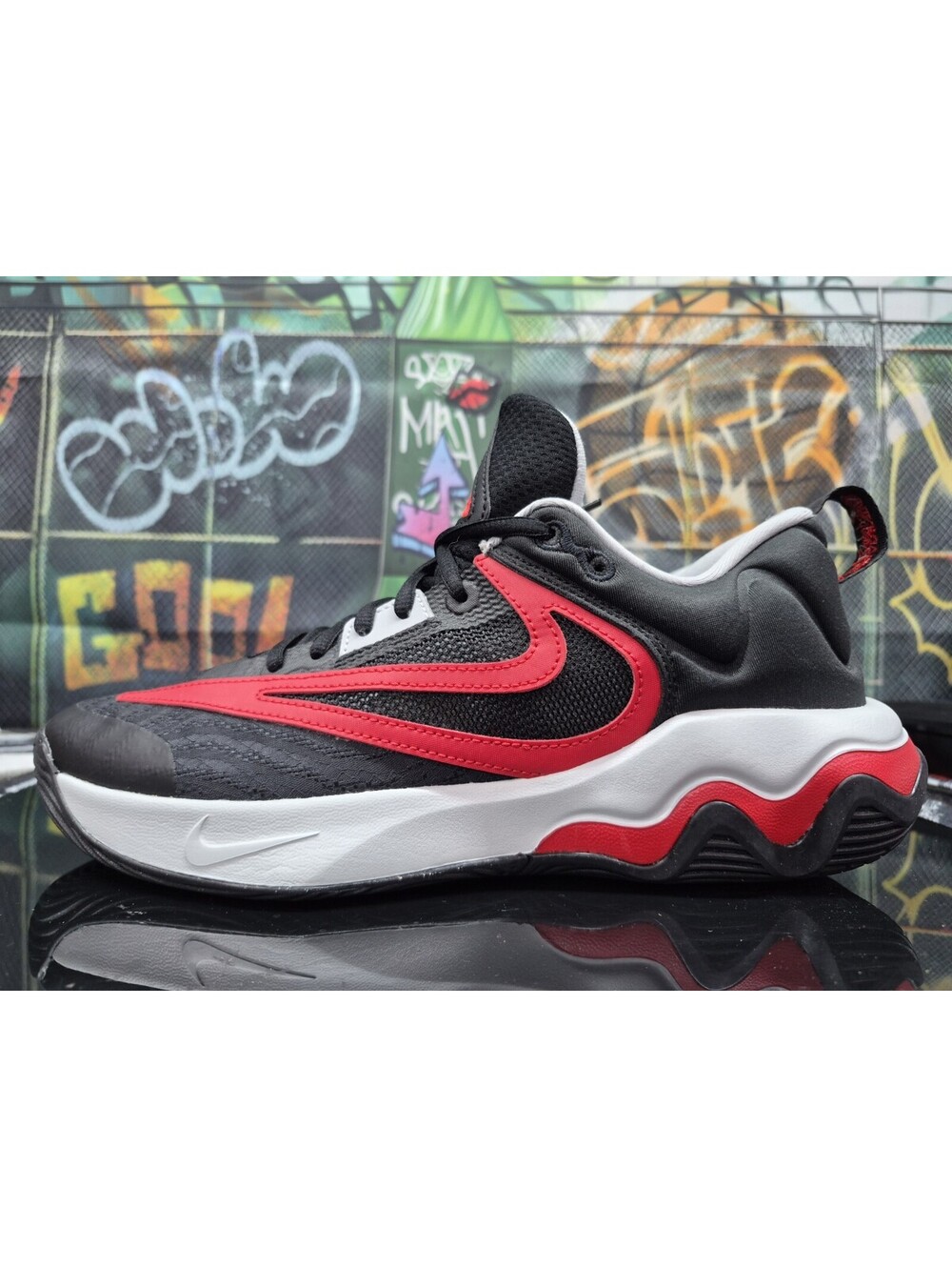Nike Giannis Immortality 2 Black University Red/Grey Men's Size 9.5M Women's 11W